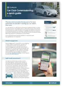 Commissioning car clubs document front cover