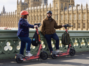 E-scooters outside the Houses of Parliament