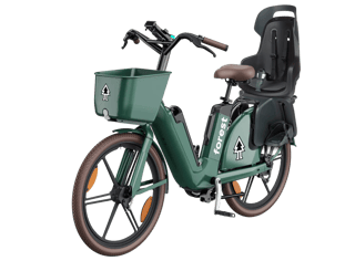 ForestKid bike featuring the addition of a child seat over the rear wheel