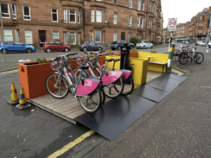 Glasgow pop-up hub with nextbikes