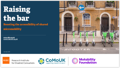 Raising the bar - Boosting the accessibility of shared micromobility report front cover